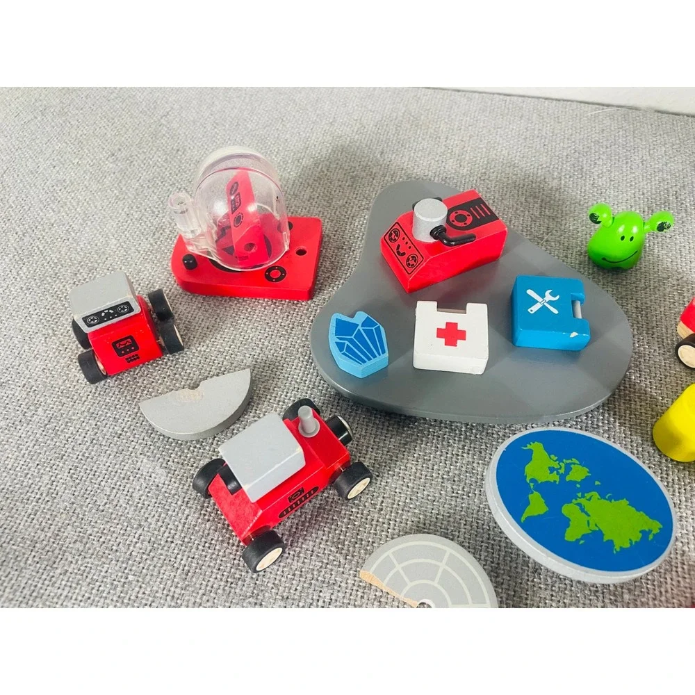 Hape Four Stage Rocket Ship Wooden Space Toy Replacement Parts Pieces Lot